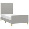 vidaXL Rama ł&oacute;żka bez materaca, jasnoszara, 90x200 cm, obita tkaniną