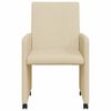 vidaXL Krzesła jadalne z kółkami 2 pcs Kremowy 57 x 66 x 94 cm tkanina