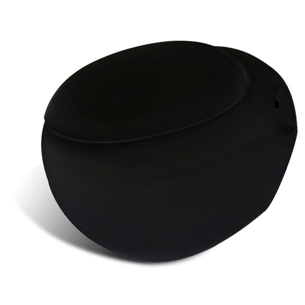 vidaXL Podwieszana toaleta owalna, zbiornik podtynkowy, czarna