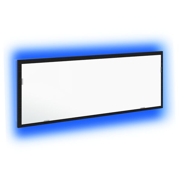 vidaXL Lustro łazienkowe LED Czarny Dąb 100 x 8,5 x 37 cm Szkło