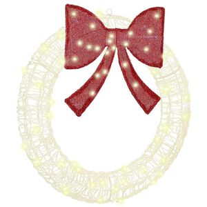 vidaXL Wianek z 60 diodami LED Ciepła biel 76 x 8.5 x 76 cm Akryl