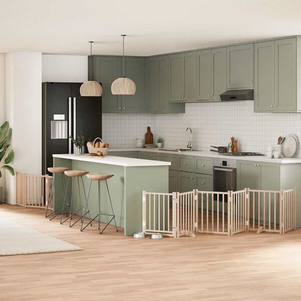 vidaXL Składana bramka dla psa, z drzwiami, 9 paneli, 450 cm