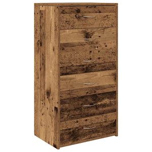 vidaXL Komoda z 6 szufladami, stare drewno, 50x34x96 cm