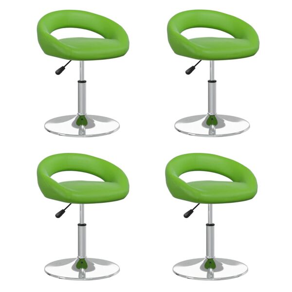 vidaXL Obrotowe krzesła stołowe, 4 szt., zielone, sztuczna sk&oacute;ra