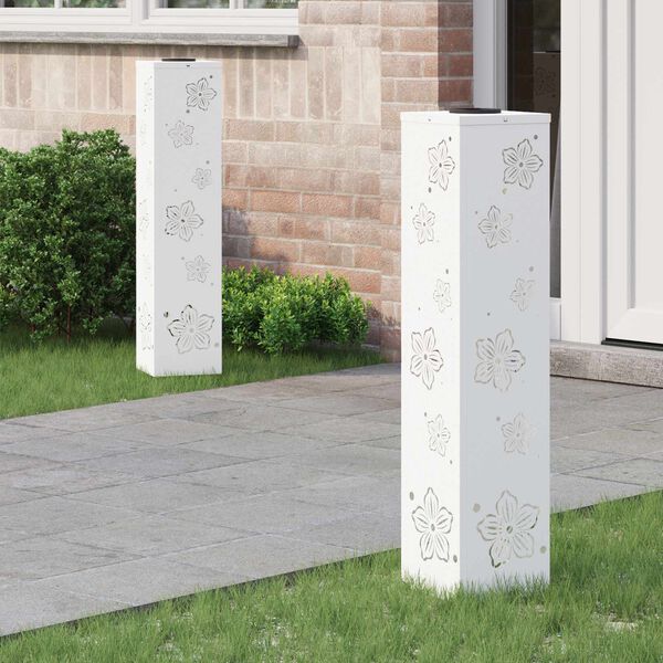 vidaXL Słoneczna LED lampa na ścieżkę 2 pcs Biały