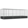 vidaXL Woliera z przedłużeniem, srebrna, 625x207x212 cm, stal