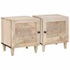 vidaXL Szafka Nocna 2 pcs Beżowy 40 x 33 x 46 cm Lite drewno akacjowe
