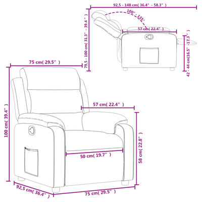 vidaXL Fotel rozkładany, jasnoszary, tapicerowany tkaniną