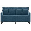 vidaXL Sofa 2-osobowa, niebieski, 120 cm, tapicerowana aksamitem