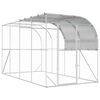 vidaXL Kurnik przy ścianie srebrny 400 x 200 x 215 cm Stal ocynkowana