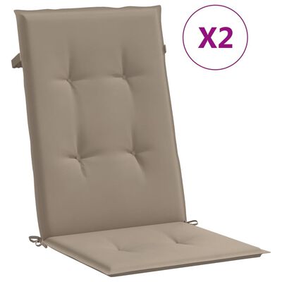 vidaXL Poduszki na krzesła ogrodowe, 2 szt., taupe, 120x50x3 cm