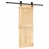 vidaXL Drzwi przesuwne Naturalny i czarny 80 x 210 cm