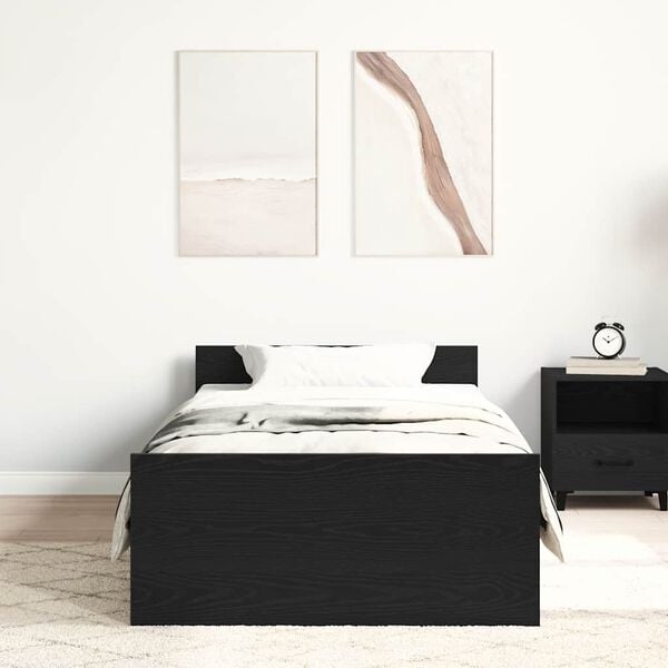 vidaXL Ł&oacute;żko bez materaca, czarny dąb, 100x200 cm