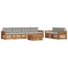 vidaXL Zestaw sof na zewnątrz z poduszką 7 pcs Naturalny i Jasny Szary