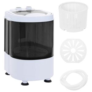 vidaXL Mini pralka z pojedynczą wanną 2,6 kg Czarny i Biały