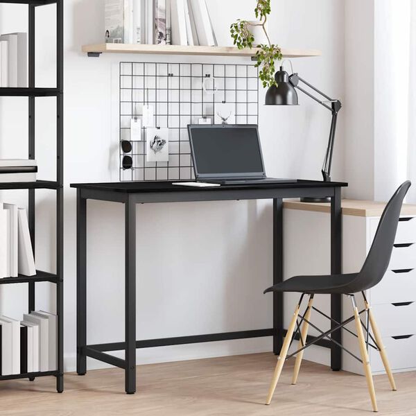 vidaXL st&oacute;ł Czarny Dąb 80 x 50 x 76,5 cm Drewno inżynieryjne i stal