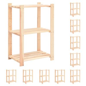 vidaXL Regały z 3 p&oacute;łkami, 10 szt., 60x38x90 cm, sosna, 150 kg