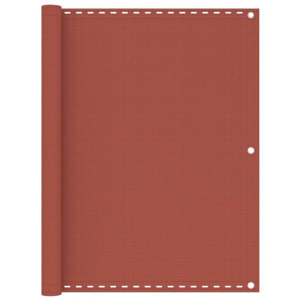 vidaXL Parawan balkonowy, terakota, 120x500 cm, HDPE