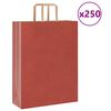 vidaXL Torby papierowe 250 szt. z uchwytami czerwone 32x12x42 cm