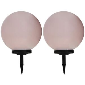 vidaXL Lampy solarne do ogrodu, 2 szt., LED, kuliste, 40 cm, RGB