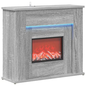 vidaXL Kominek z taśmą LED Szary Sonoma 63 x 20 x 54,5 cm