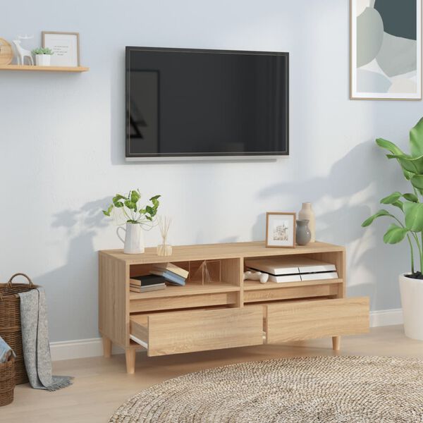 vidaXL Szafka pod TV, dąb sonoma, 100x34,5x44,5 cm