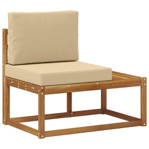 vidaXL Sofa końcowa na zewnątrz z poduszką Naturalny 91 x 63 x 73 cm