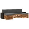 vidaXL Zestawy sof 6 pcs Naturalny i Antracytowy Lite Drewno Akacji
