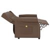 vidaXL Rozkładany fotel masujący 2-os., brązowy, ekoskóra z połyskiem