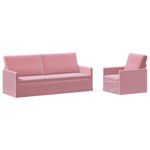 vidaXL Zestaw Sof 2 pcs r&oacute;żowy Welur