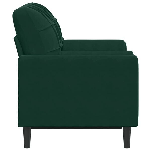 vidaXL 2-osobowa sofa z poduszkami, ciemnozielona, 120 cm, aksamit