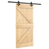 vidaXL Drzwi przesuwne Naturalny i czarny 95 x 210 cm