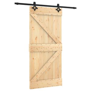 vidaXL Drzwi przesuwne Naturalny i czarny 95 x 210 cm