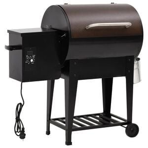 vidaXL Grill na pellet, z dolną p&oacute;łką, czarny, 94 cm, żelazo