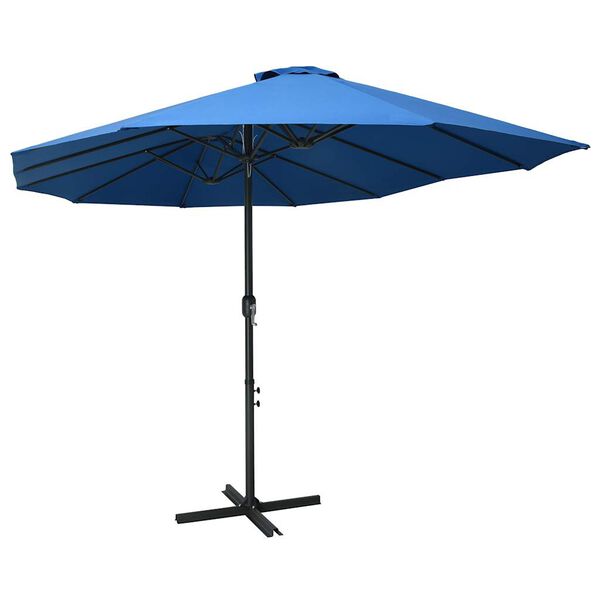 vidaXL Parasol ogrodowy na słupku aluminiowym, 460 x 270 cm, niebieski