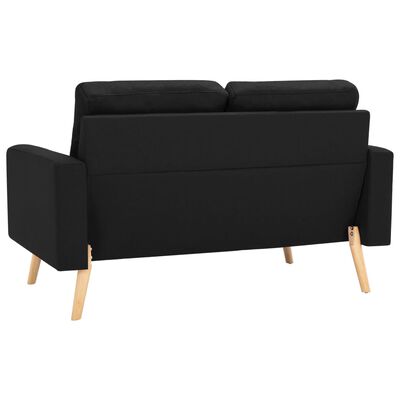 vidaXL 2-osobowa sofa, czarna, tapicerowana tkaniną
