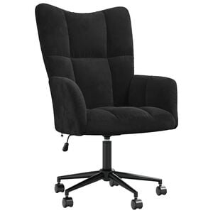 vidaXL Fotel, czarny, obity aksamitem