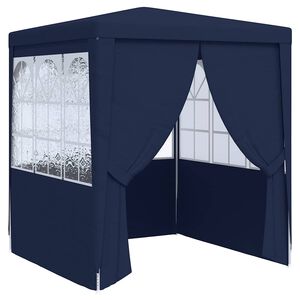 vidaXL Namiot imprezowy ze ściankami, 2x2 m, niebieski, 90 g/m&sup2;
