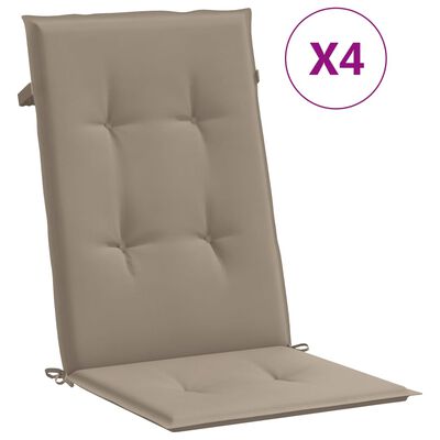 vidaXL Poduszki na krzesła ogrodowe, 4 szt., taupe, 120x50x3 cm
