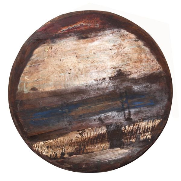 vidaXL Stolik kawowy z drewna odzyskanego, czarna podstawa, 60x60x33cm