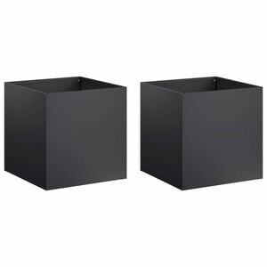 vidaXL Doniczka ogrodowa 2 szt. Czarny 20 x 20 x 20 cm Stal zimnogięta