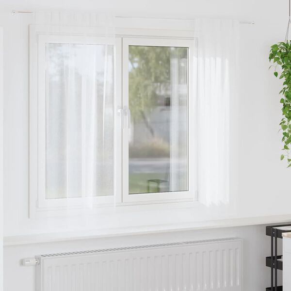 vidaXL Firany Voile z zasłonami 2 pcs Biały 175 x 140 cm Poliester