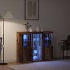 vidaXL Komoda LED Ze LED Lights Stare drewno 123 x 37 x 100 cm