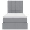 vidaXL Ł&oacute;żko z miejscem na przechowywanie i LED Jasnoszary Poliester