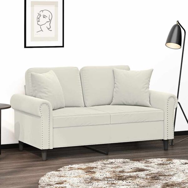 vidaXL Poduszki ozdobne, 2 szt., kremowy, 40x40 cm, aksamit