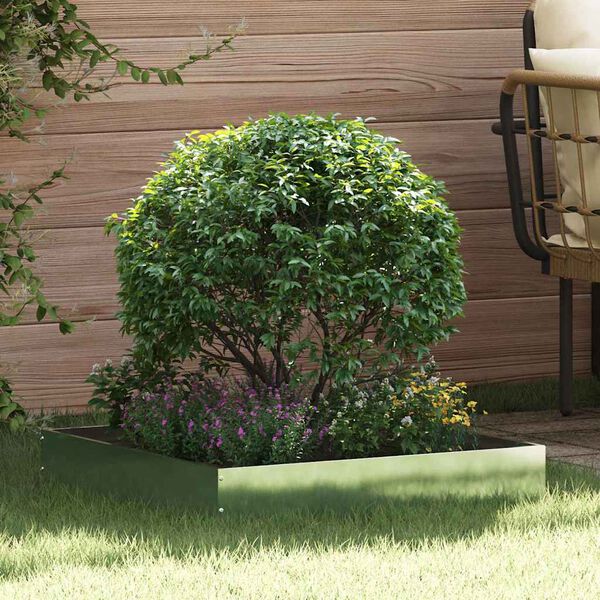 vidaXL Krawężnik do trawnika Srebrny 60 x 60 x 13 cm