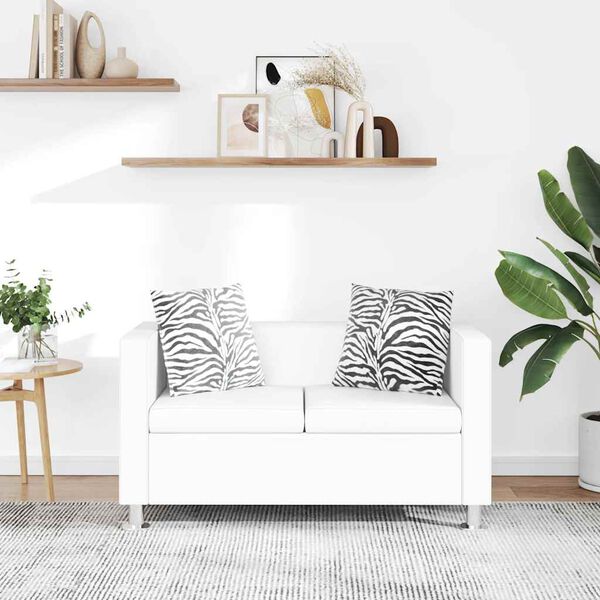 vidaXL Sofa 2-osobowa ze skóry syntetycznej, biała