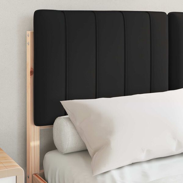 vidaXL Ramka ł&oacute;żka z tapicerowanym wezgłowiem Czarny 120 x 190 cm