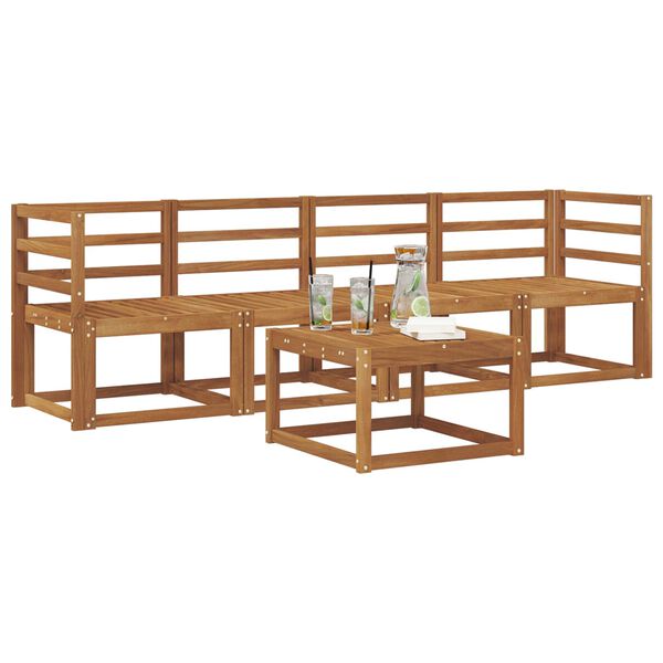vidaXL Zestaw sof na zewnątrz 5 pcs Naturalny Lite Drewno Akacji