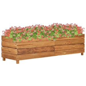 vidaXL Podwyższona donica 150x40x38 cm drewno tekowe z recyklingu/stal
